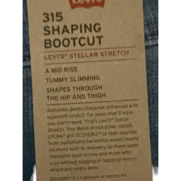 Levis 315 Womens High Rise Shaping Bootcut Jeans Sz 34 x 32 New - Picture 6 of 11